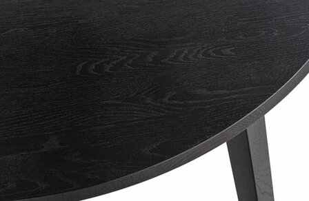 Woood Exclusive Lange Jan Uitschuifbare Eettafel Rond Eiken Blacknight 