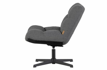 Woood Exclusive Vinny Draaifauteuil BoucL&Eacute; Antraciet