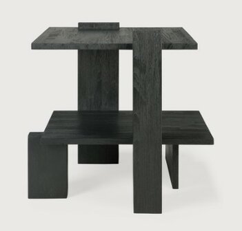 Ethnicraft Teak Abstract black side table