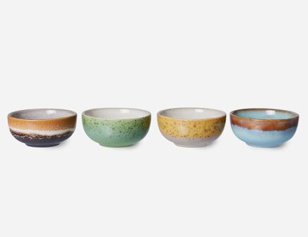 HKLIVING 70s ceramics: XS bowls, castor (set of 4)