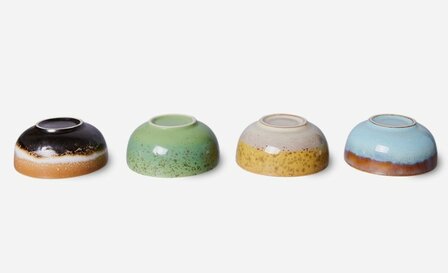 HKLIVING 70s ceramics: XS bowls, castor (set of 4)