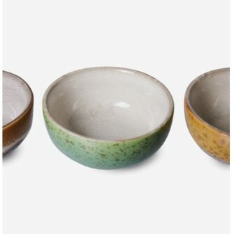 HKLIVING 70s ceramics: XS bowls, castor (set of 4)