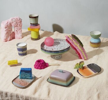 HKLIVING 70s ceramics: XS bowls, castor (set of 4)