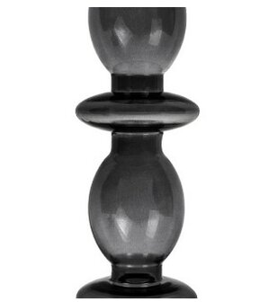 Present Time Candle Holder Glass Art Bubbles Medium black 