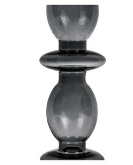 Present Time Candle Holder Glass Art Bubbles Large black 