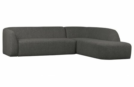 WOOOD Premium Sloping Hoekbank Rechts Grijs/Zwart Melange