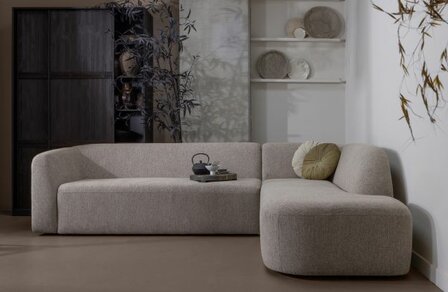 WOOOD Premium Sloping Hoekbank Rechts Naturel Melange