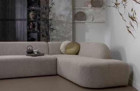 WOOOD Premium Sloping Hoekbank Rechts Naturel Melange