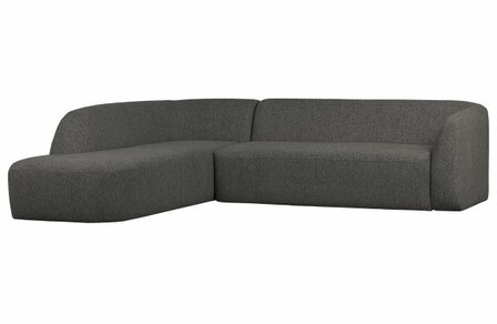WOOOD Premium Sloping Hoekbank Links Grijs/Zwart Melange