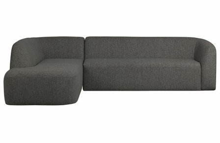 WOOOD Premium Sloping Hoekbank Links Grijs/Zwart Melange