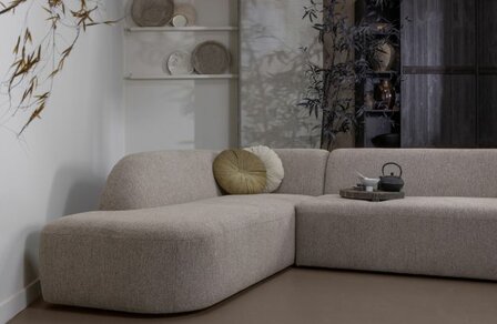 WOOOD Premium Sloping Hoekbank Links Naturel Melange