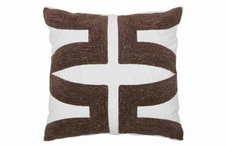 Woood Isla borduur micro velvet chalkwhite 45x45cm