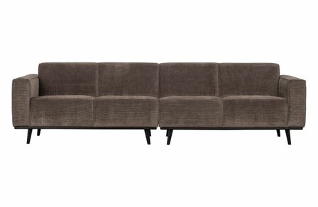 WOOOD Premium Statement 4-zits Bank 280 cm Platte Brede Rib Taupe
