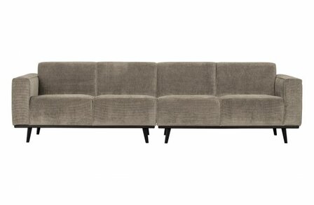 WOOOD Premium Statement 4-zits Bank 280 cm Platte Brede Rib Clay