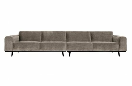 WOOOD Premium Statement xl 4-zits Bank 372cm Platte Brede Rib Clay
