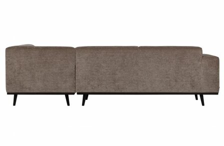 WOOOD Premium Statement Hoekbank Rechts Platte Brede Rib Taupe
