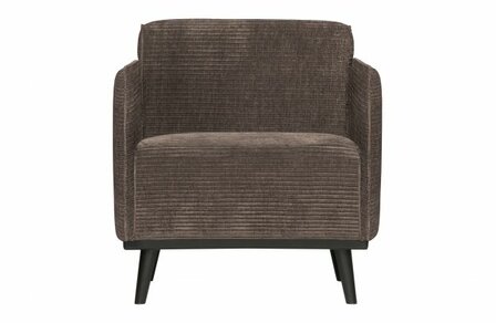WOOOD Premium Statement Fauteuil Met Arm Brede Platte Rib Taupe