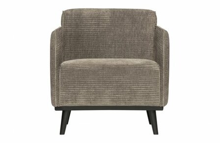 WOOOD Premium Statement Fauteuil Met Arm Brede Platte Rib Clay