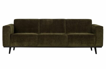 WOOOD Premium Statement 3-zits Bank 230cm Brede Platte Rib Warm Groen