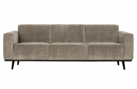 WOOOD Premium Statement 3-zits Bank 230cm Brede Platte Rib Clay