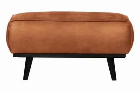 WOOOD Premium Statement Hocker Lederlook Cognac