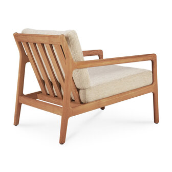 Ethnicraft outdoor teak Jack lounge chair naturel fabric