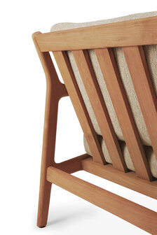 Ethnicraft outdoor teak Jack lounge chair naturel fabric