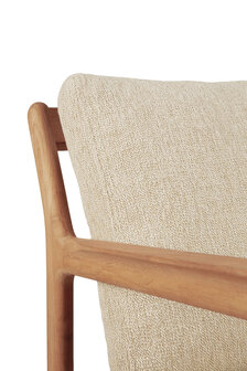 Ethnicraft outdoor teak Jack lounge chair naturel fabric