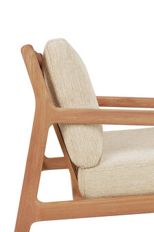 Ethnicraft outdoor teak Jack lounge chair naturel fabric