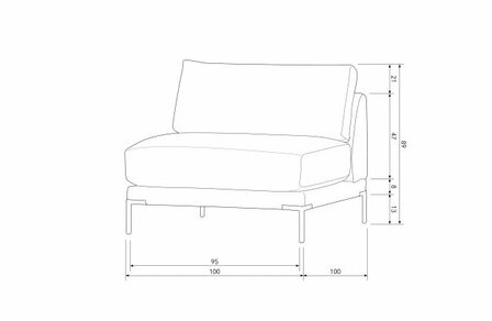 Vtwonen Couple Loveseat Element Taupe