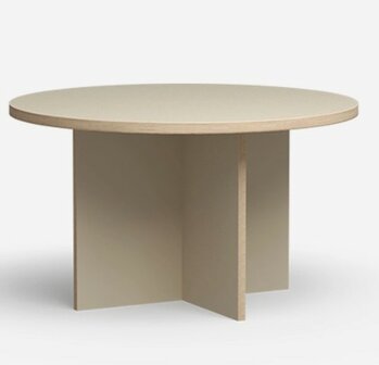 HKliving Dining table, cream round 130cm 