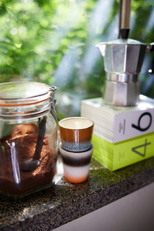 HKLIVING 70s ceramics: ristretto mugs, Good vibes (set of 4)