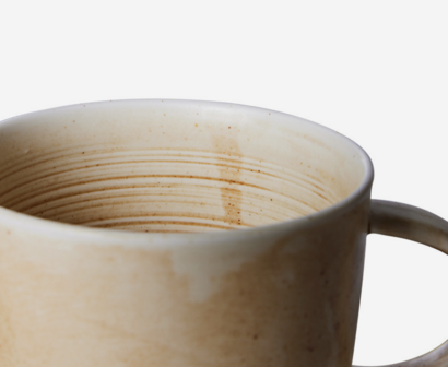HKLIVING mok, rustieke creme/bruin