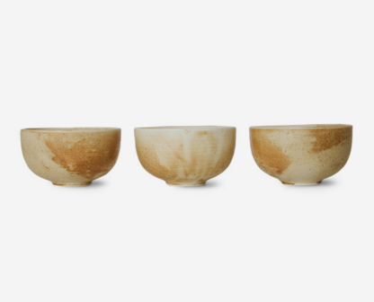 HKLIVING kom rustieke creme/bruin 