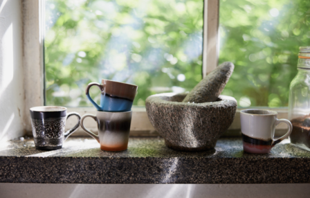 HKLIVING 70s ceramics espresso mugs funky (set of 4)