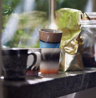 HKliving 70s ceramics espresso mugs funky (set of 4)
