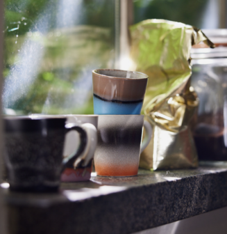 HKLIVING 70s ceramics espresso mugs funky (set of 4)