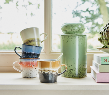 HKLIVING 70s ceramics americano mug metallic