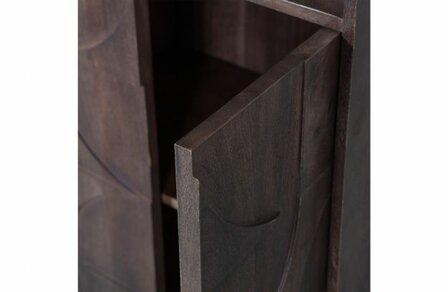 WOOOD Premium Draw 4-deurs opbergkast mango hout walnoot