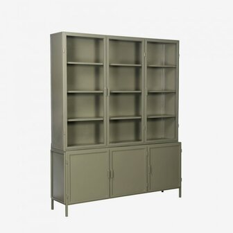 New Routz Garland 6 deurs vitrinekast Olive green