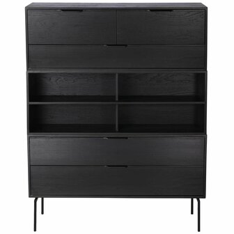 HKliving modular cabinet, black, in de hoogte