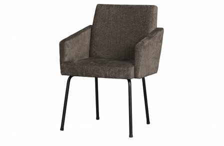WOOOD Premium Mount Eetkamerstoel Grof Geweven Stof Grijs/Bruin