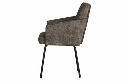 WOOOD Premium Mount Eetkamerstoel Grof Geweven Stof Grijs/Bruin