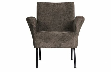 WOOOD Essentials Muse Fauteuil Grof Geweven Stof Grijs/Bruin