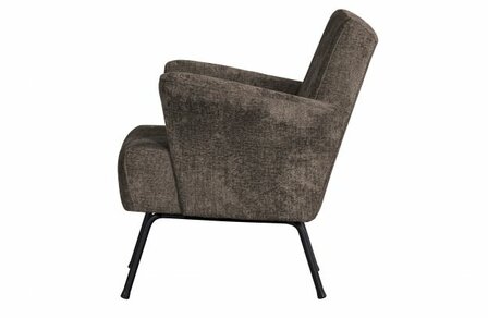WOOOD Essentials Muse Fauteuil Grof Geweven Stof Grijs/Bruin