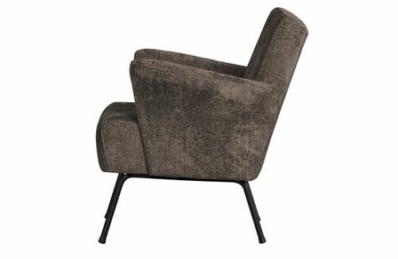 Bepurehome Muse Fauteuil Grof Geweven Stof Grijs/Bruin