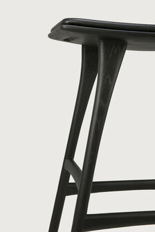 Ethnicraft Osso Counter Stool Varnished Oak Black Black Leather