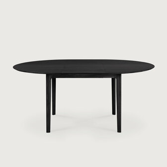 Ethnicraft Extendable Dining Table Varnished Oak Black Round