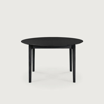 Ethnicraft Extendable Dining Table Varnished Oak Black Round