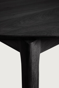 Ethnicraft Extendable Dining Table Varnished Oak Black Round